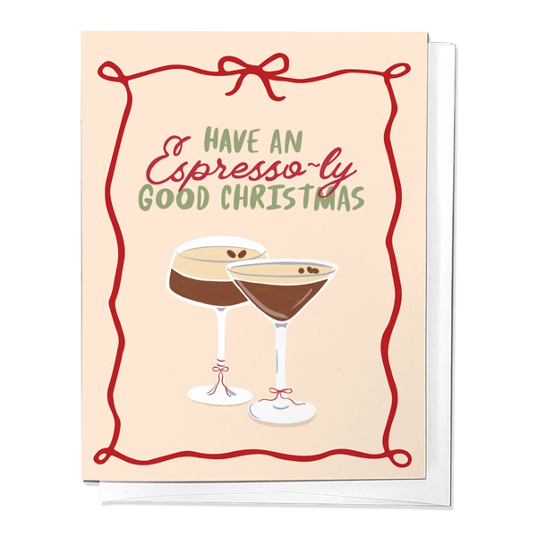 Espresso Martini Christmas Holiday Greeting Card