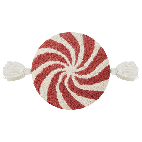 Peppermint Swirl Candy Hook Pillow