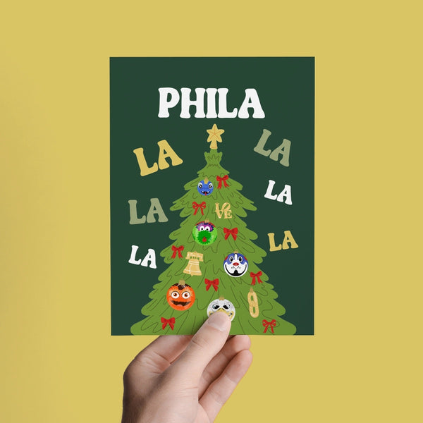 Phila La La La Philly Sports Christmas Holiday Greeting Card