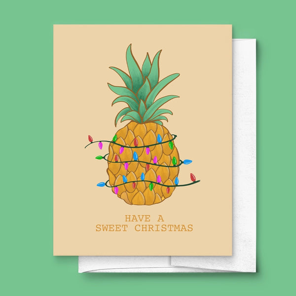 Sweet Christmas Pineapple Holiday Greeting Card