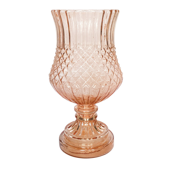 Pink Glass Footed Vase