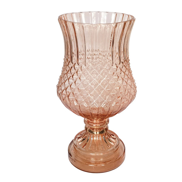 Pink Glass Footed Vase
