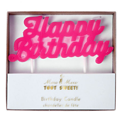 Meri Meri Pink Happy Birthday Candle