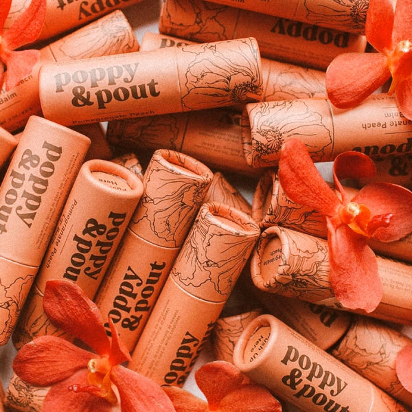 Poppy & Pout Pomegranate Peach Lip Balm