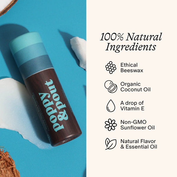 Poppy & Pout Retro Surf Coconut Coast Lip Balm