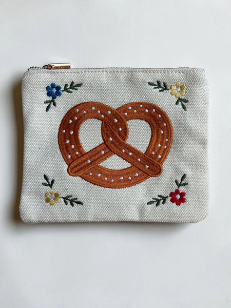 Embroidered Jewelry Pouch - Pretzel