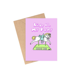 Ride It My Pony Valentine's Day Greeting Card