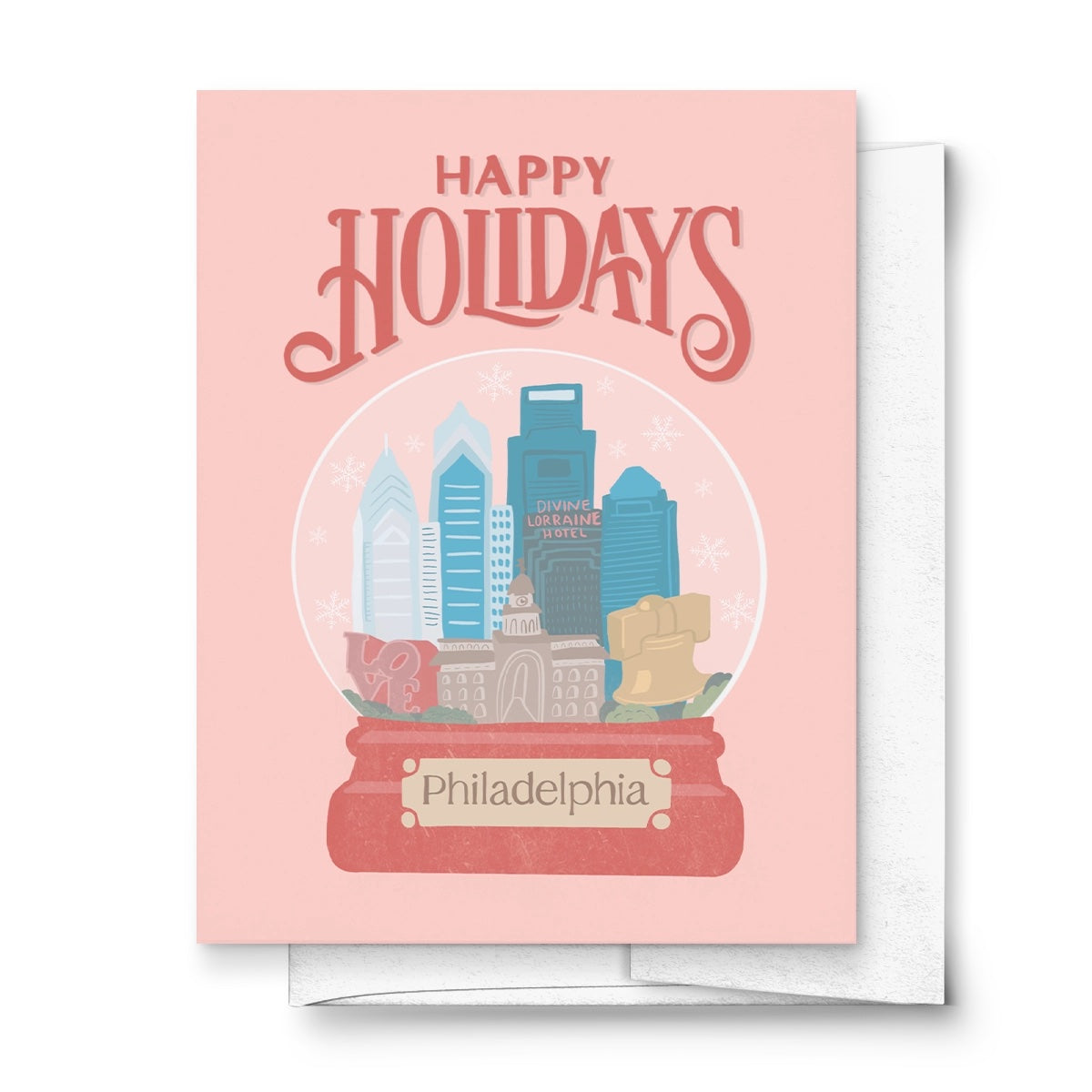 Philadelphia Snow Globe Holiday Greeting Card