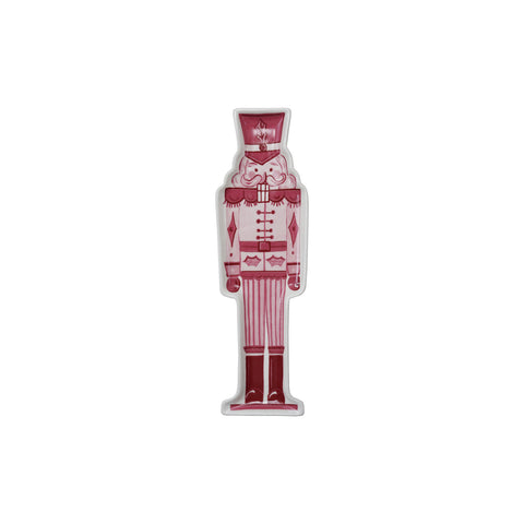 Stoneware Nutcracker Shaped Plate, Pink, Red & White ©