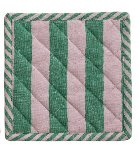 Woven Cotton Striped Pot Holder, 3 Colors