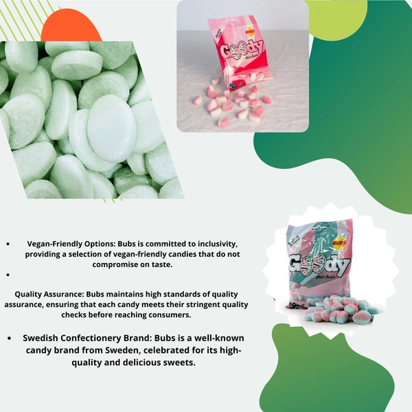 Swedish Bubs Cool Raspberry Foam Skulls Candy - 175g