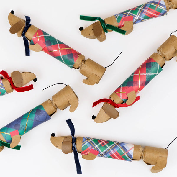 Tartan Sausage Dog Crackers