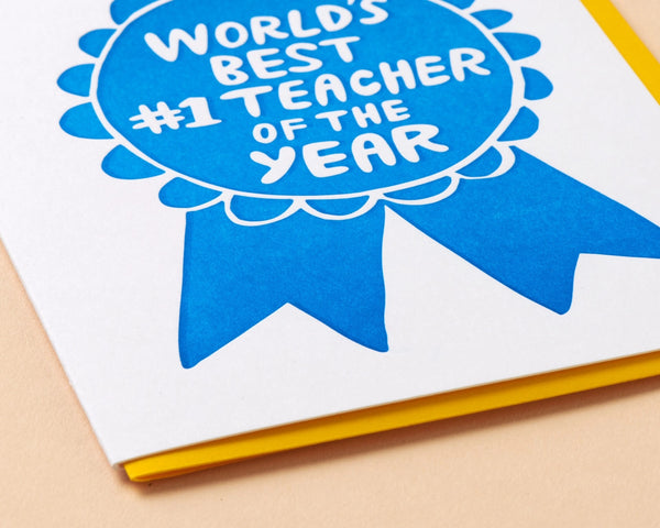 Teacher Appreciation Ribbon Teacher Greeting Card