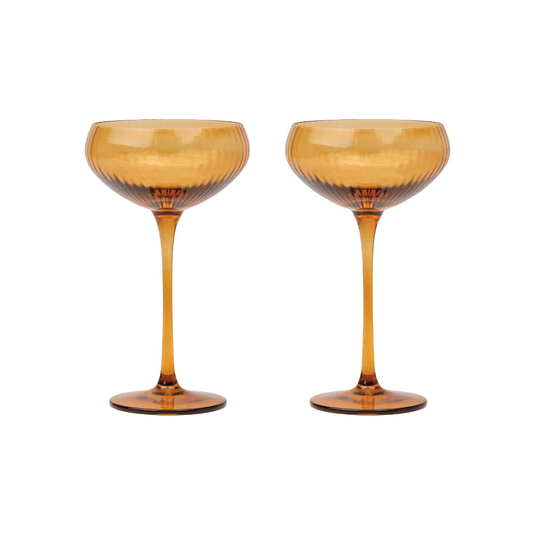 Here's How The Lou Coupe Glass Set - Amber