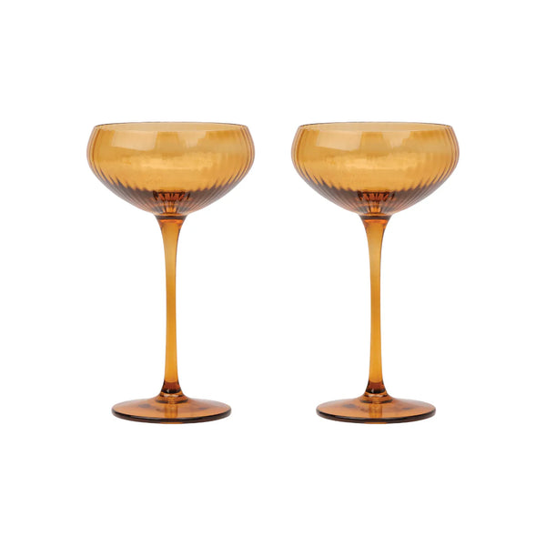 Here's How The Lou Coupe Glass Set - Amber
