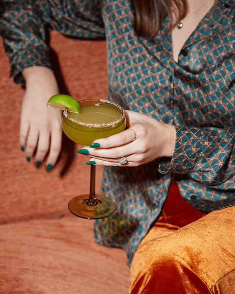 Here's How The Lou Coupe Glass Set - Olive