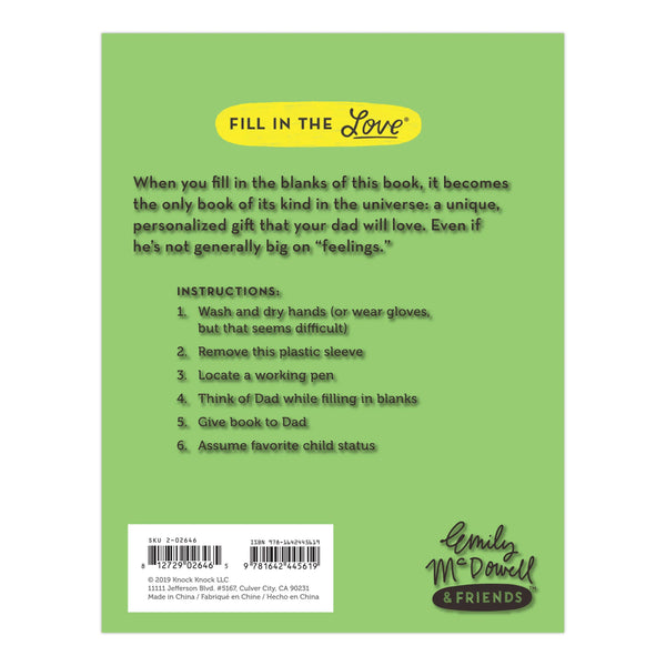 Things I Love About Dad Fill-In Gift Book