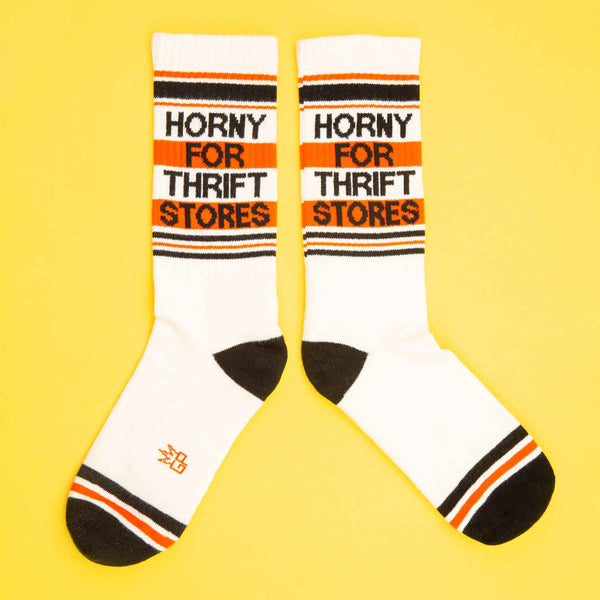 Horny For Thrift Stores Unisex Socks