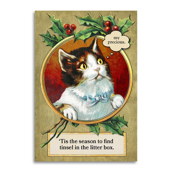 Tinsel Litter Box Holiday Greeting Card