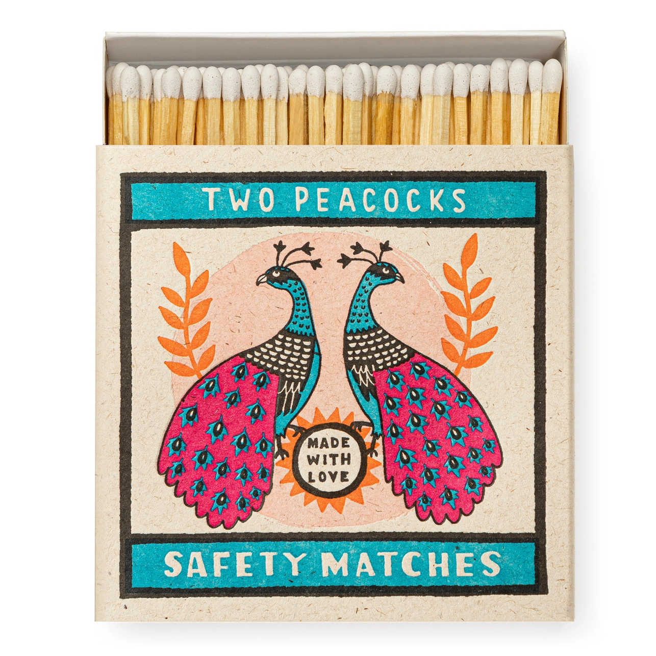 Luxury Boxed Matches - Two Peacocks