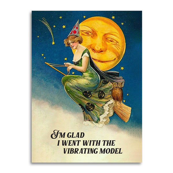 Vibrating Model Witch Halloween Greeting Card