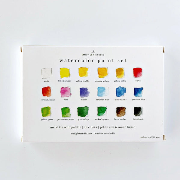 Watercolor Paint Set 18 Colors with Brush