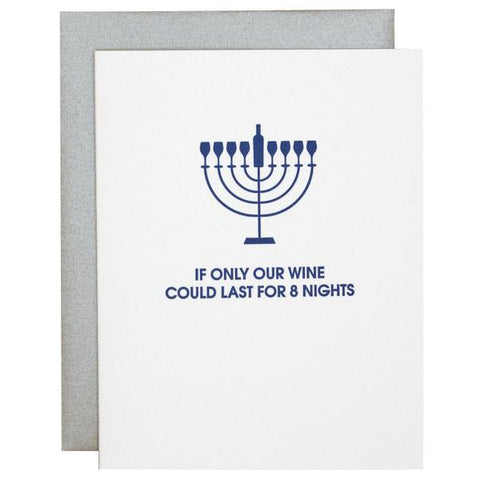 Wine For 8 Nights Hanukkah Greeting Card