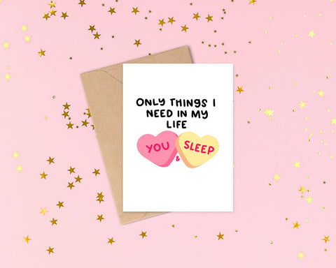 You & Sleep Valentine's Day Greeting Card