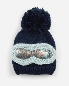 The Blueberry Hill Navy Ski Goggles Knit Hat