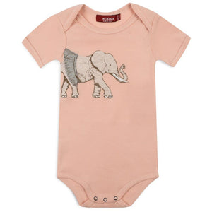 Tutu Elephant Appliqué Organic Cotton Short Sleeve Onesie