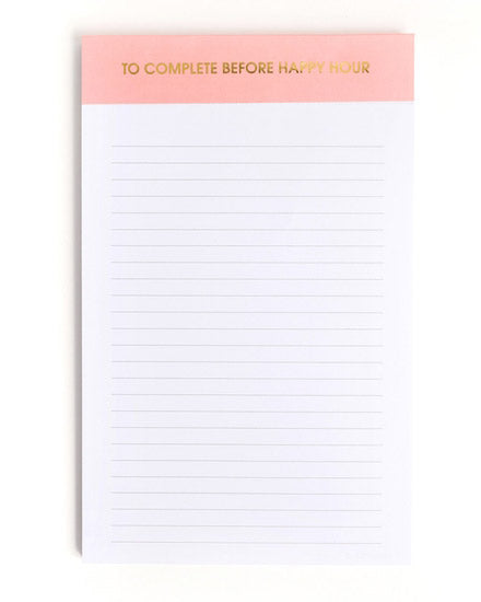 To Complete Before Happy Hour Notepad