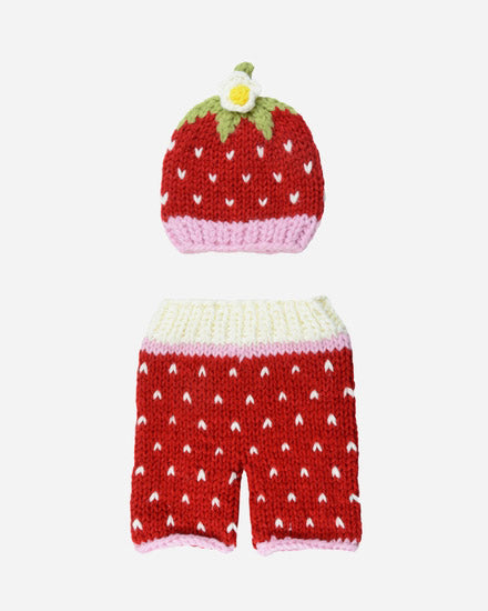 The Blueberry Hill Strawberry Newborn Knit Set
