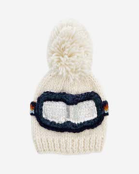 The Blueberry Hill Cream Ski Goggles Knit Hat