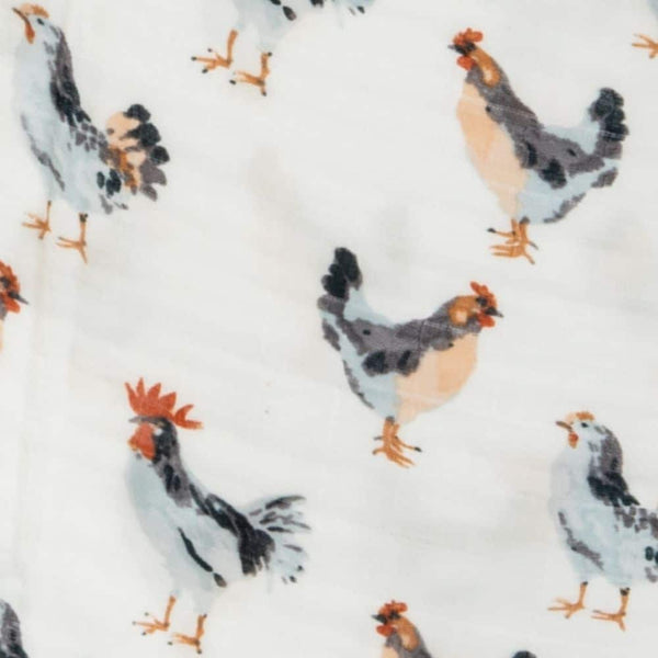 Milkbarn Chickens Organic Cotton Muslin Swaddle Blanket