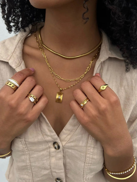 Fatima Gold Sunburst Tag Necklace