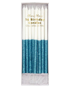 Meri Meri Blue Glitter Dipped Candles