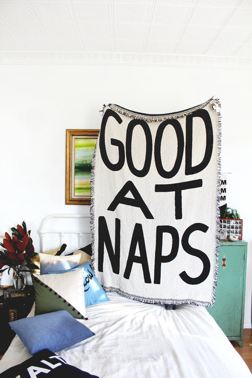Good At Naps Cotton Throw Blanket