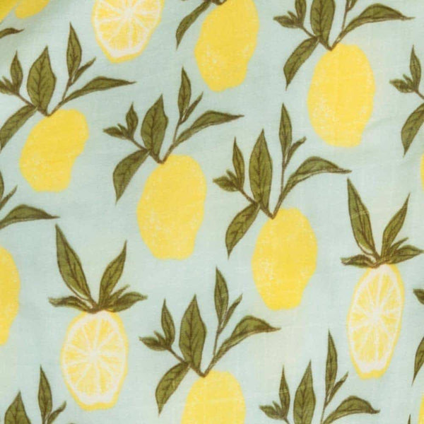 Milkbarn Lemons Organic Cotton Muslin Swaddle Blanket