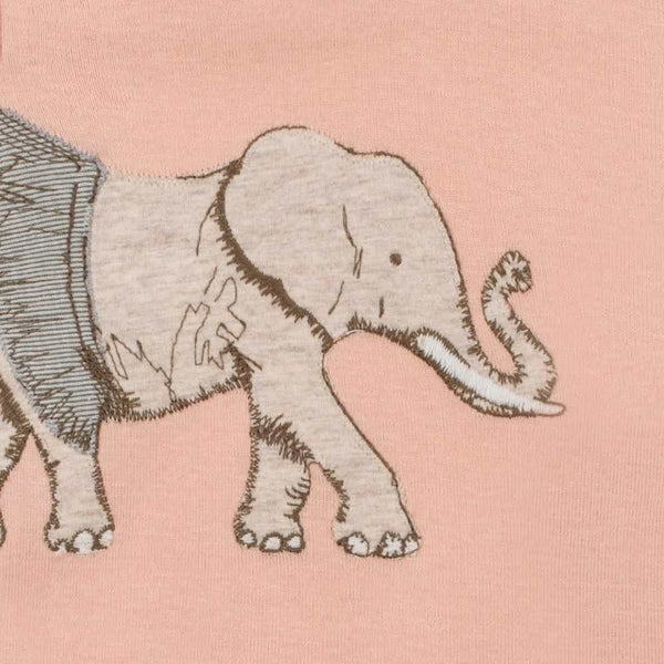 Tutu Elephant Appliqué Organic Cotton Short Sleeve Onesie