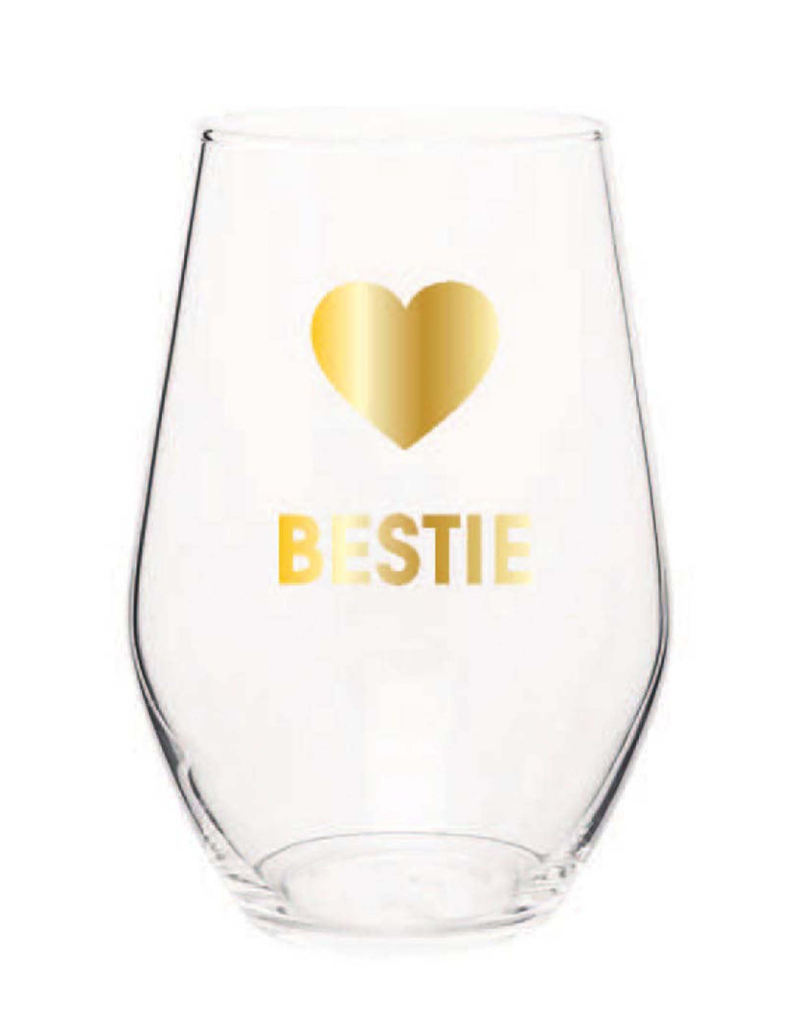 Bestie Gold Foil Stemless Wine Glass
