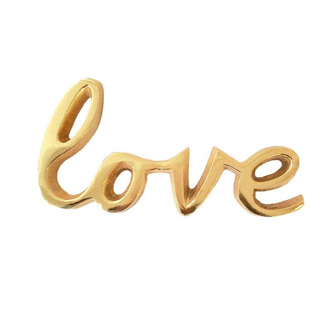 Gold Cast Word Love Sculpture