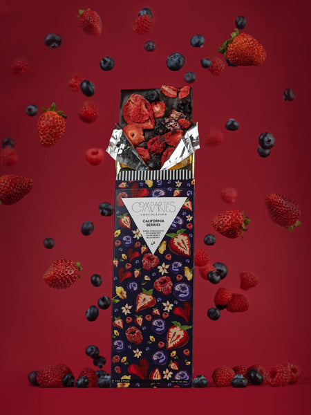 Compartes California Berries Dark Chocolate Gourmet Chocolate Bar