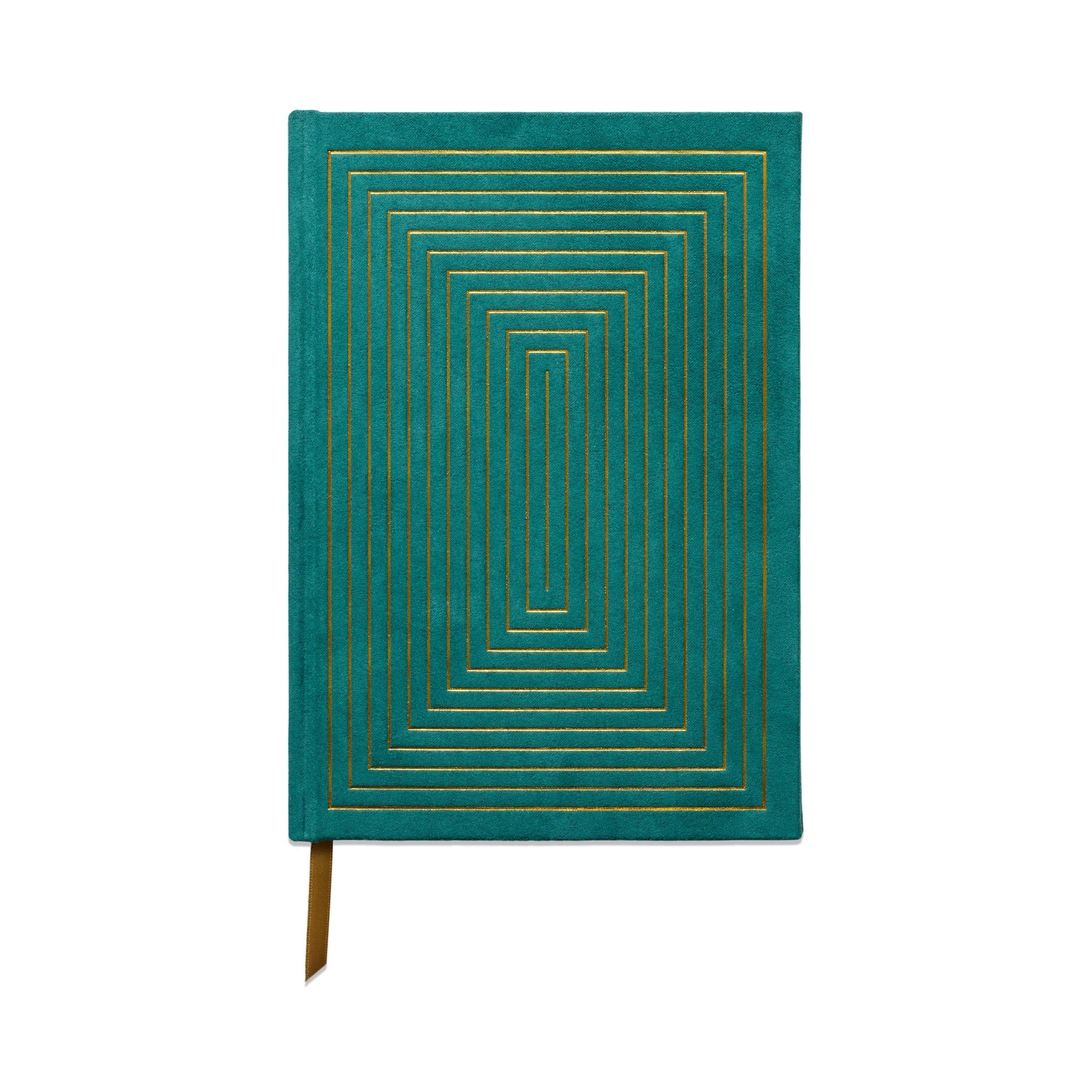 Linear Boxes Green Suede Journal