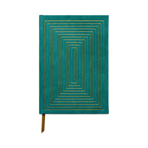 Linear Boxes Green Suede Journal