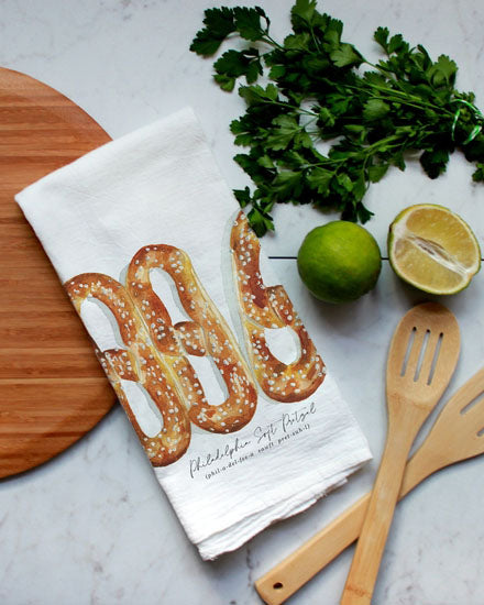 Philadelphia Soft Pretzel Flour Sack Towel