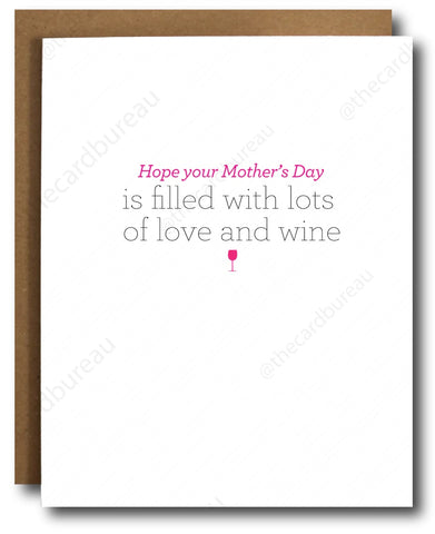 Wine Filled Mother's Day Greeting Card